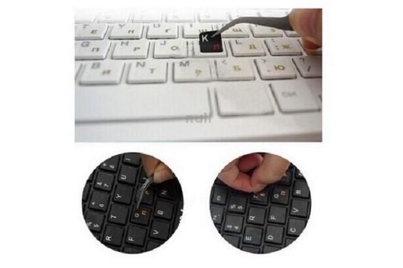 Sticker autocollant AZERTY pour touches de clavier BLANC